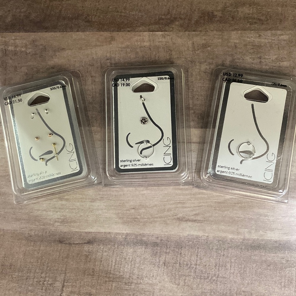 Icing 22G Sterling Silver Nose Piercing Jewelry